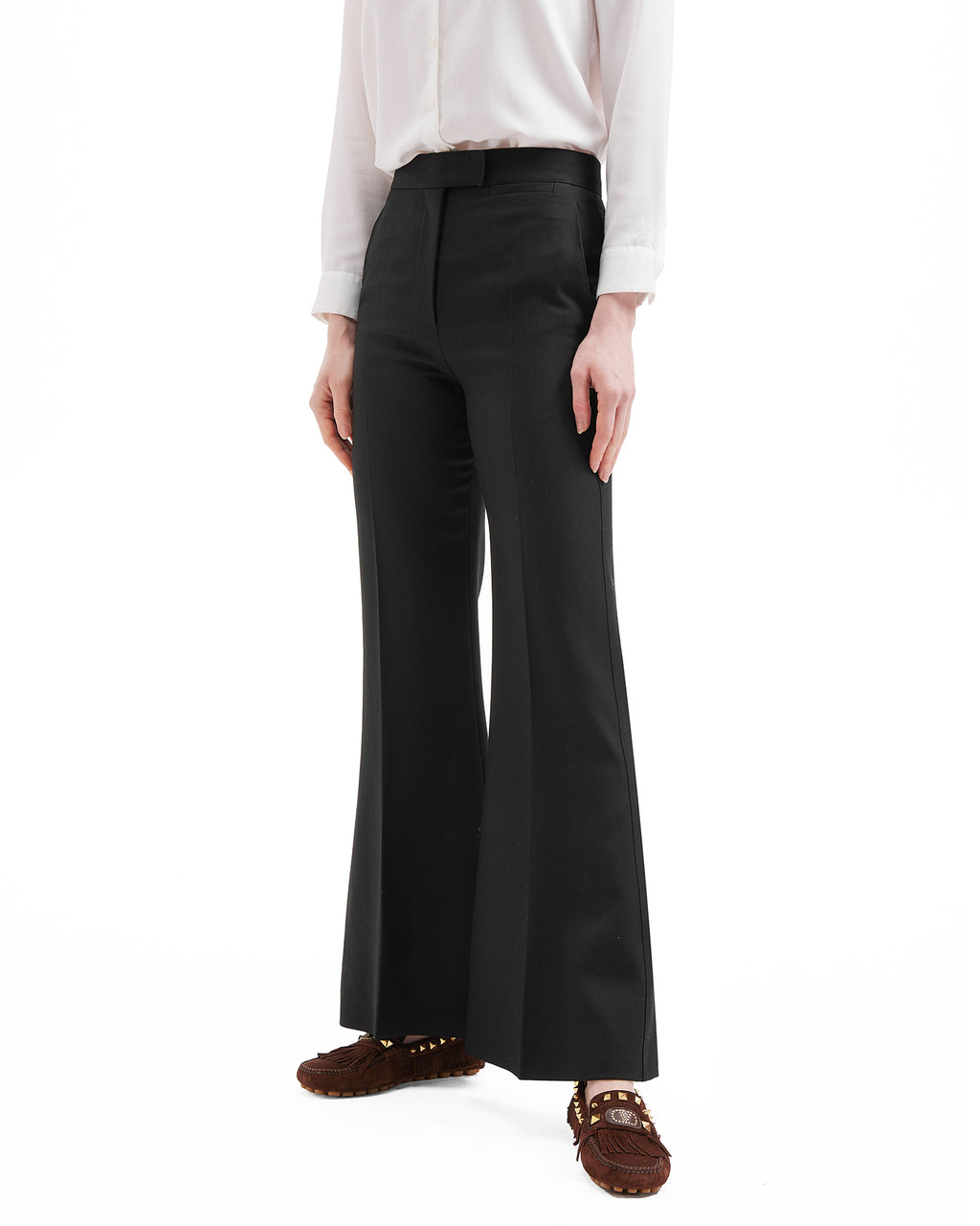 Dry diagonal wool pants