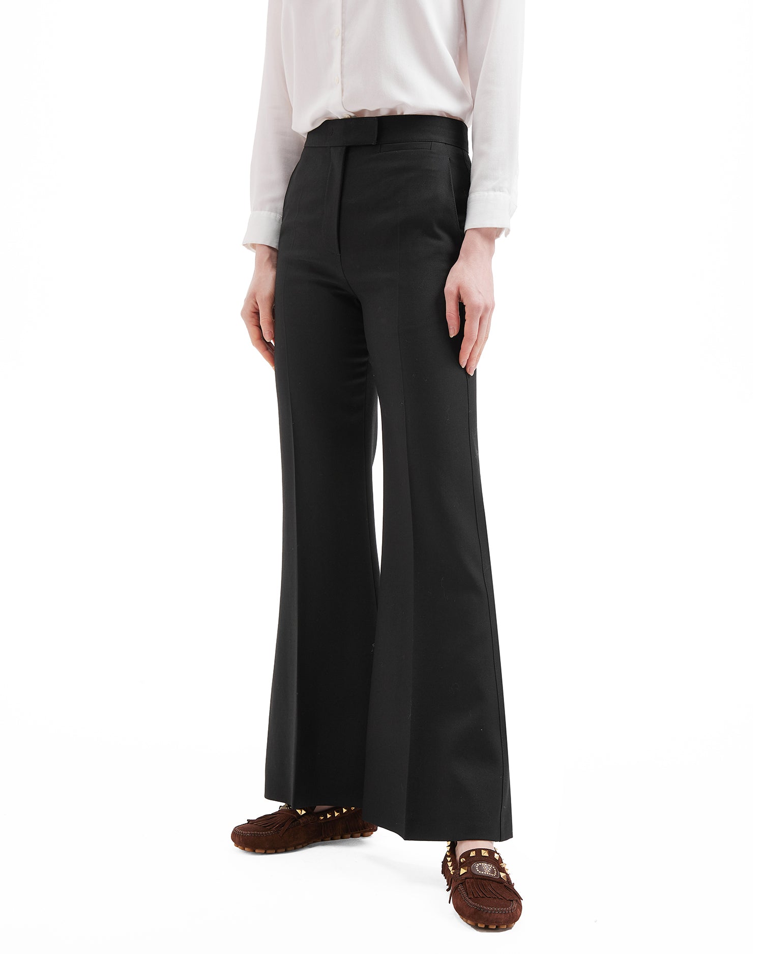 Dry diagonal wool pants