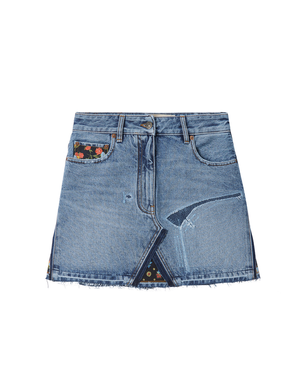 Short denim skirt