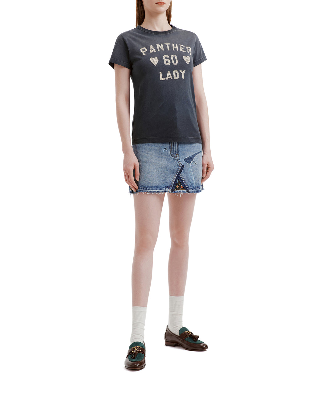 Short denim skirt