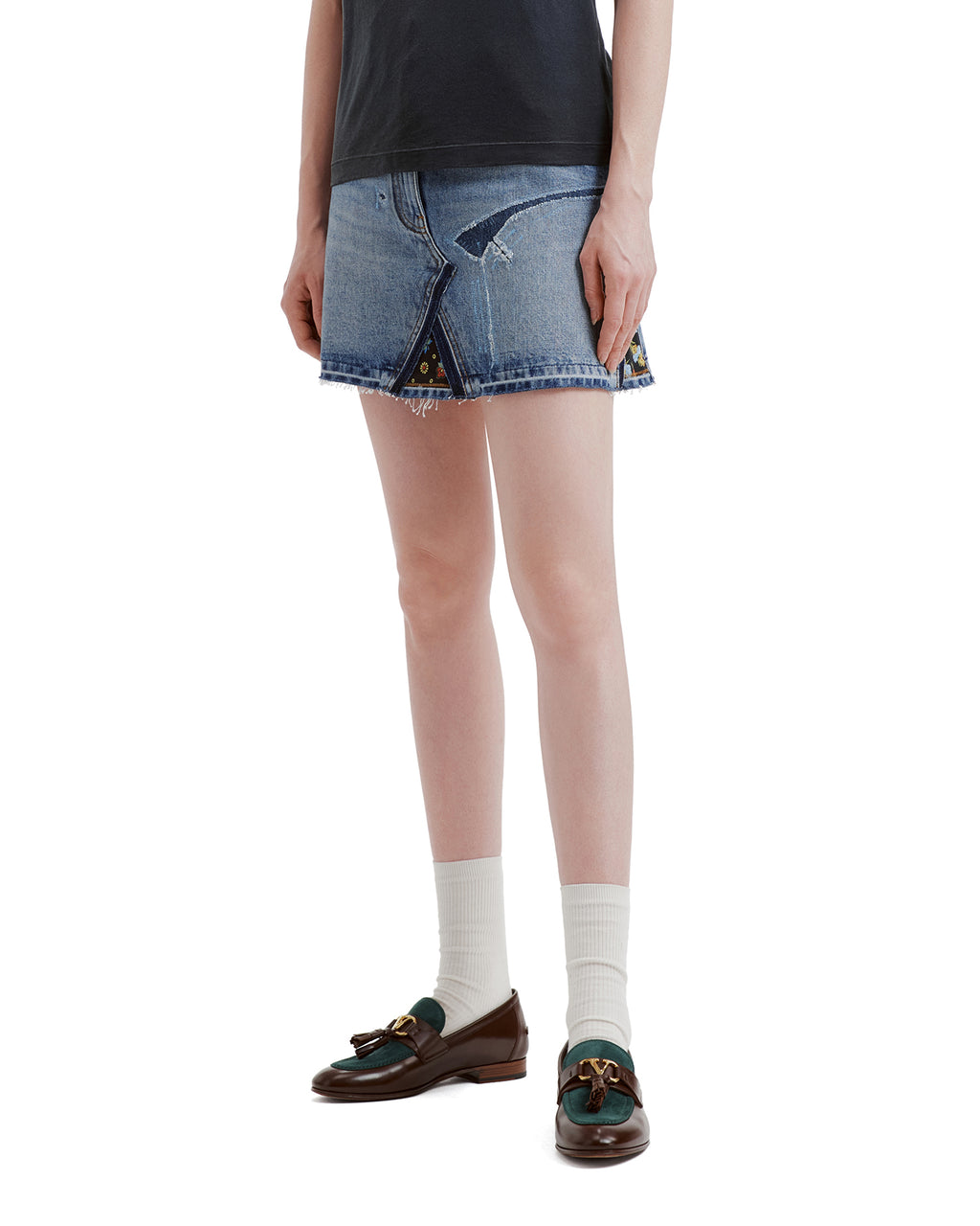 Short denim skirt
