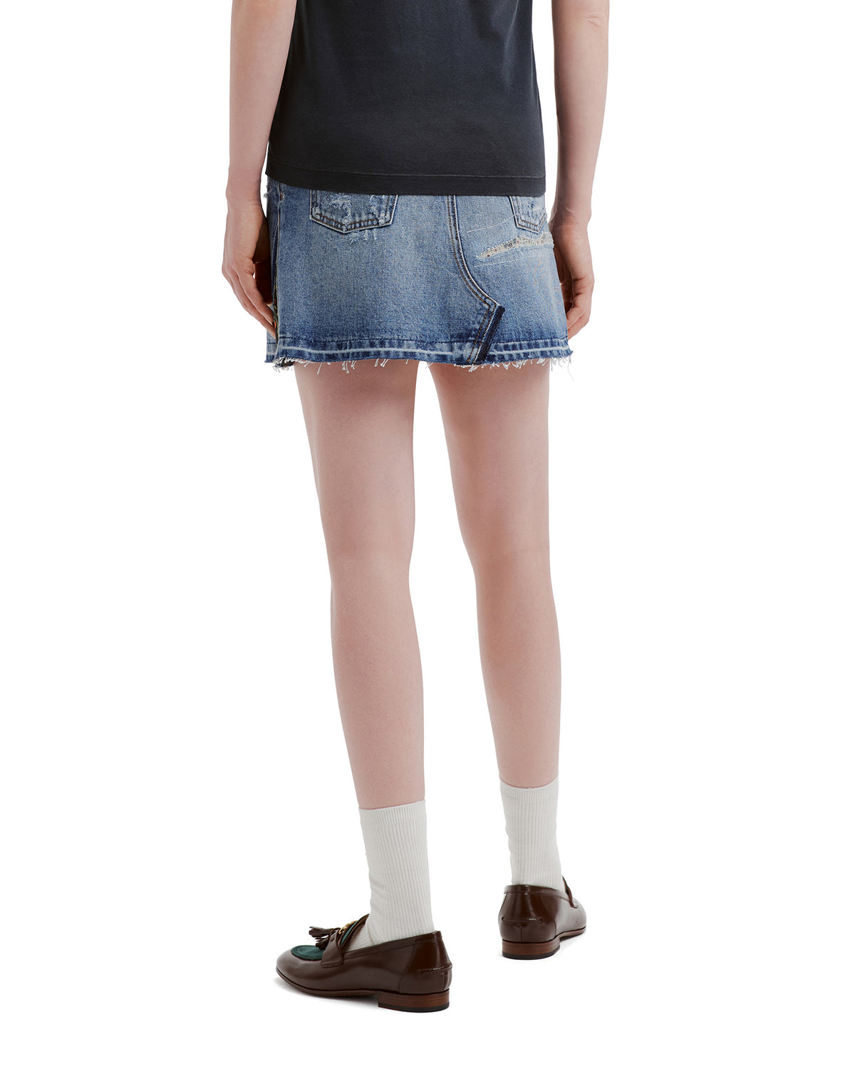 Short denim skirt