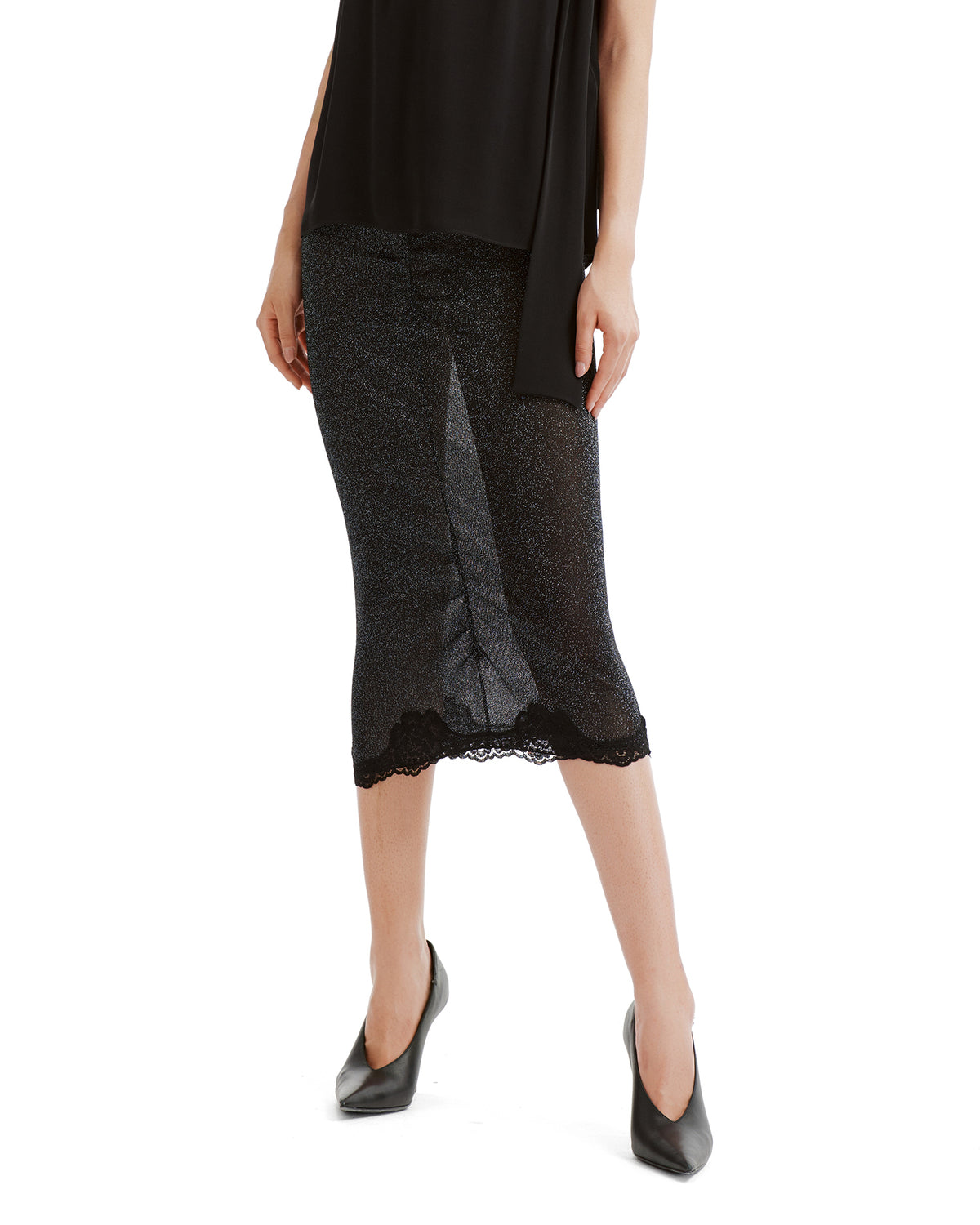 Ruched midi-skirt
