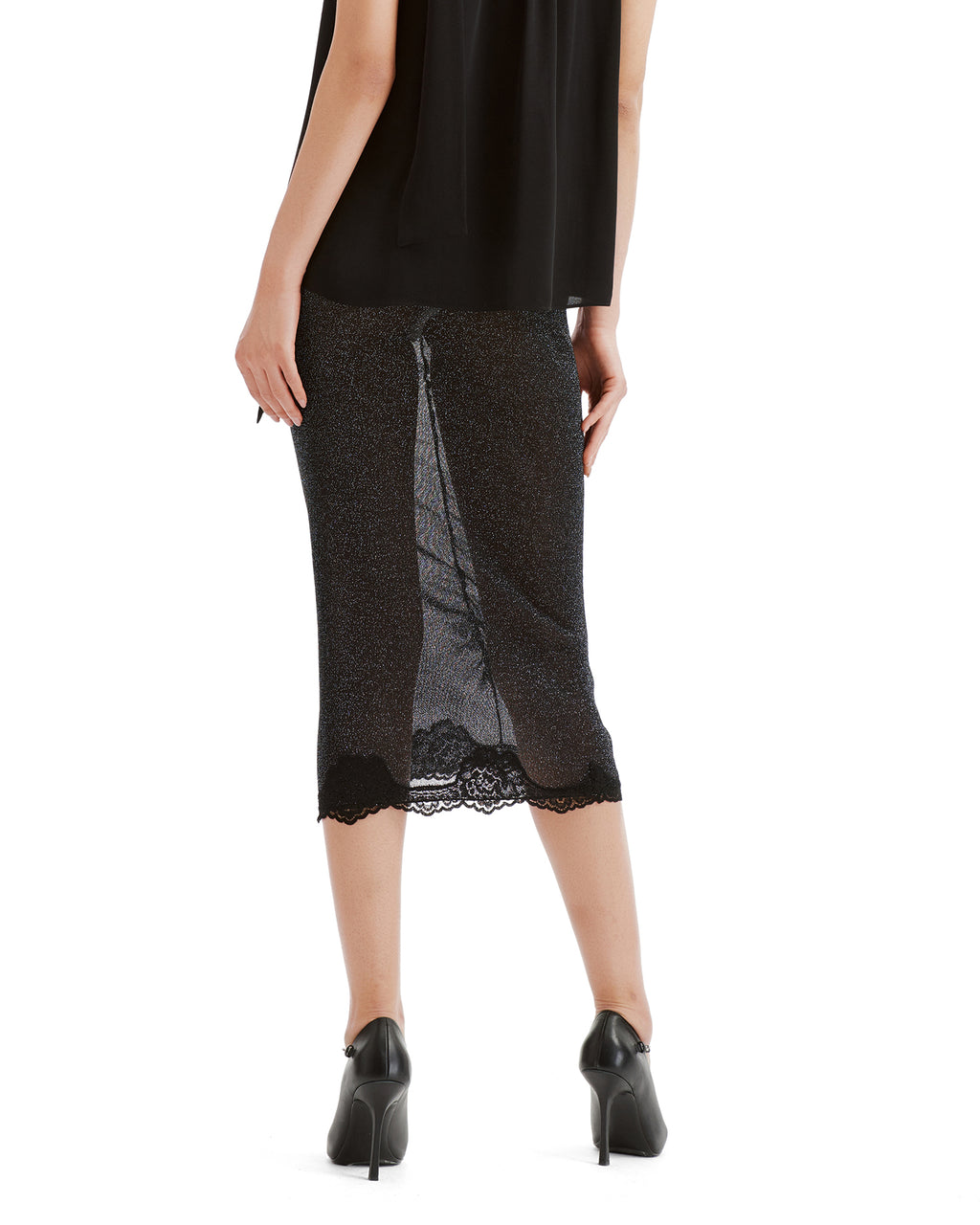 Ruched midi-skirt