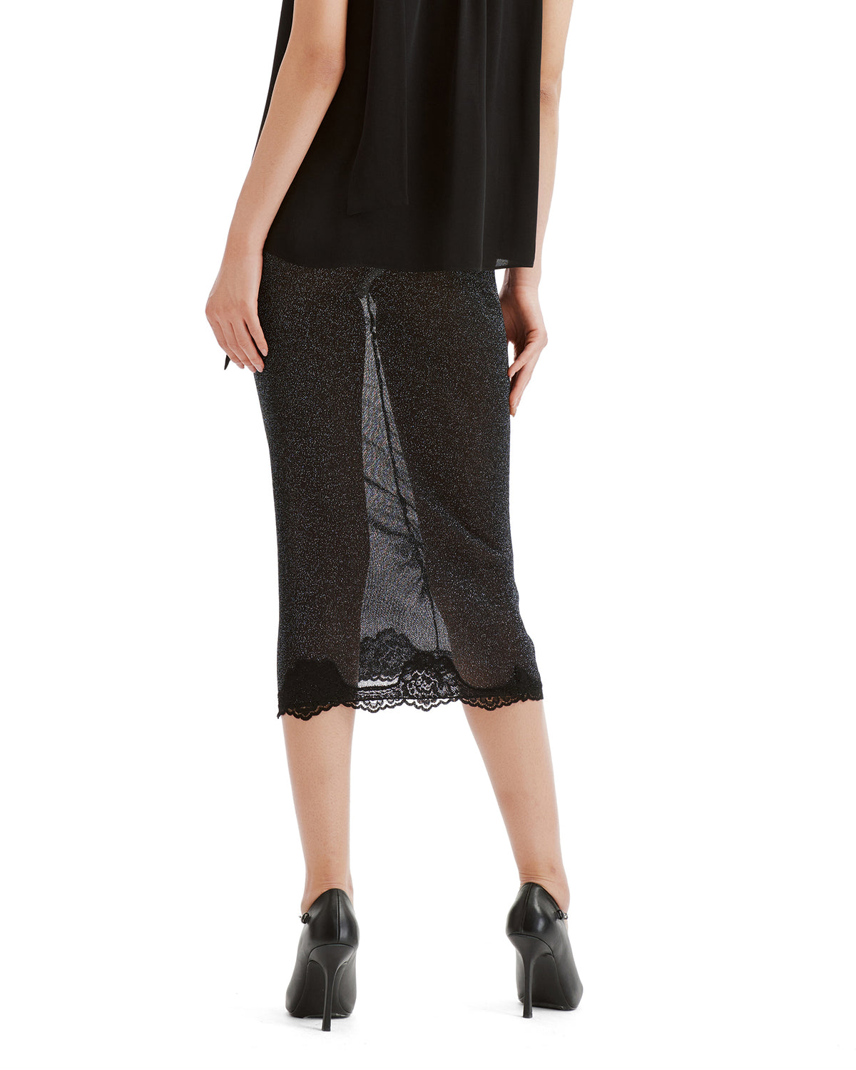 Ruched midi-skirt