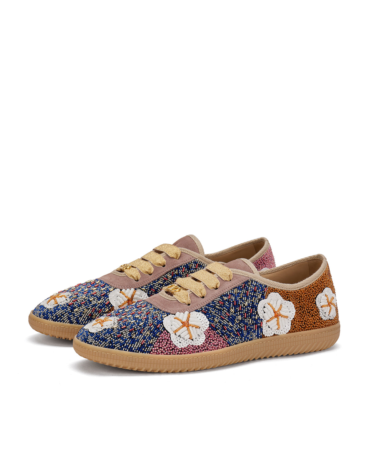 Beaded floral sneakers