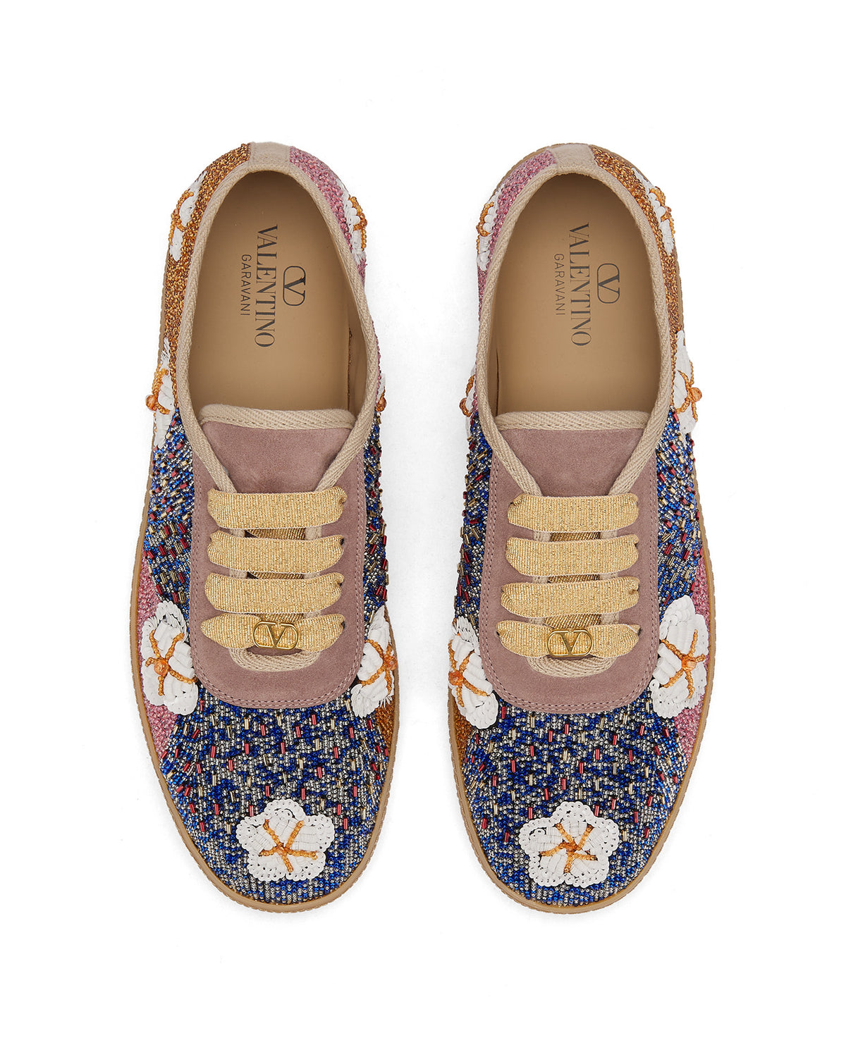 Beaded floral sneakers