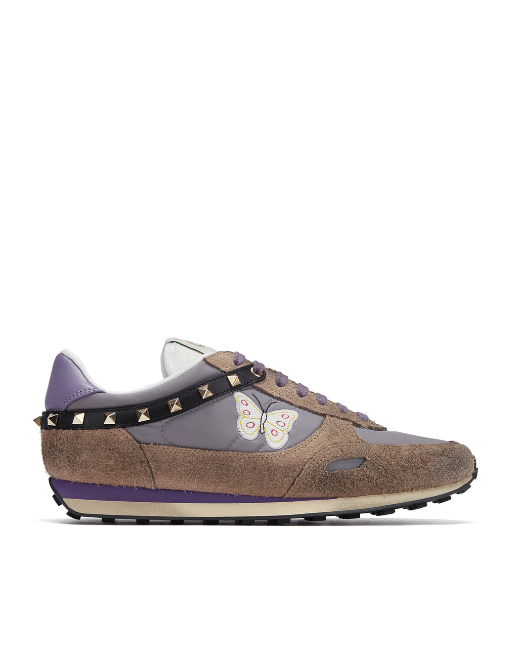 Butterfly embroidery stud up sneakers