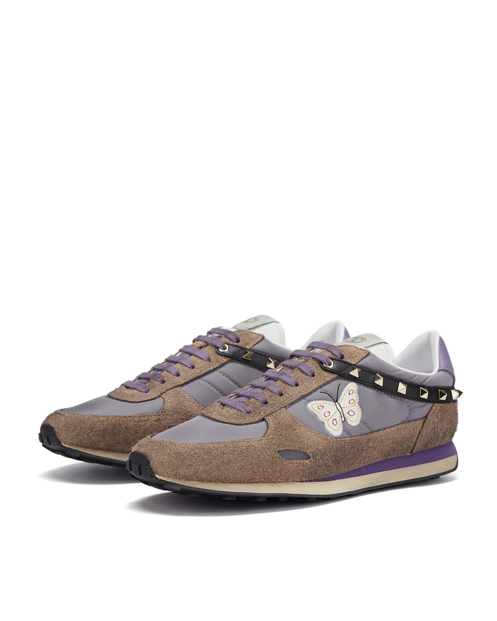 Butterfly embroidery stud up sneakers