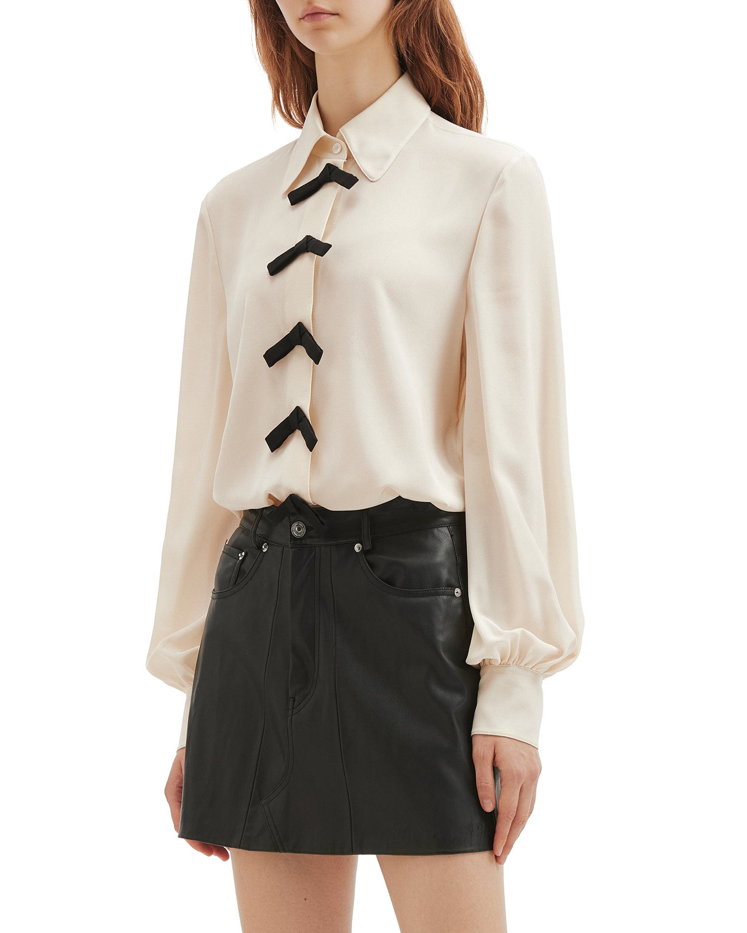 Bow accent shirt