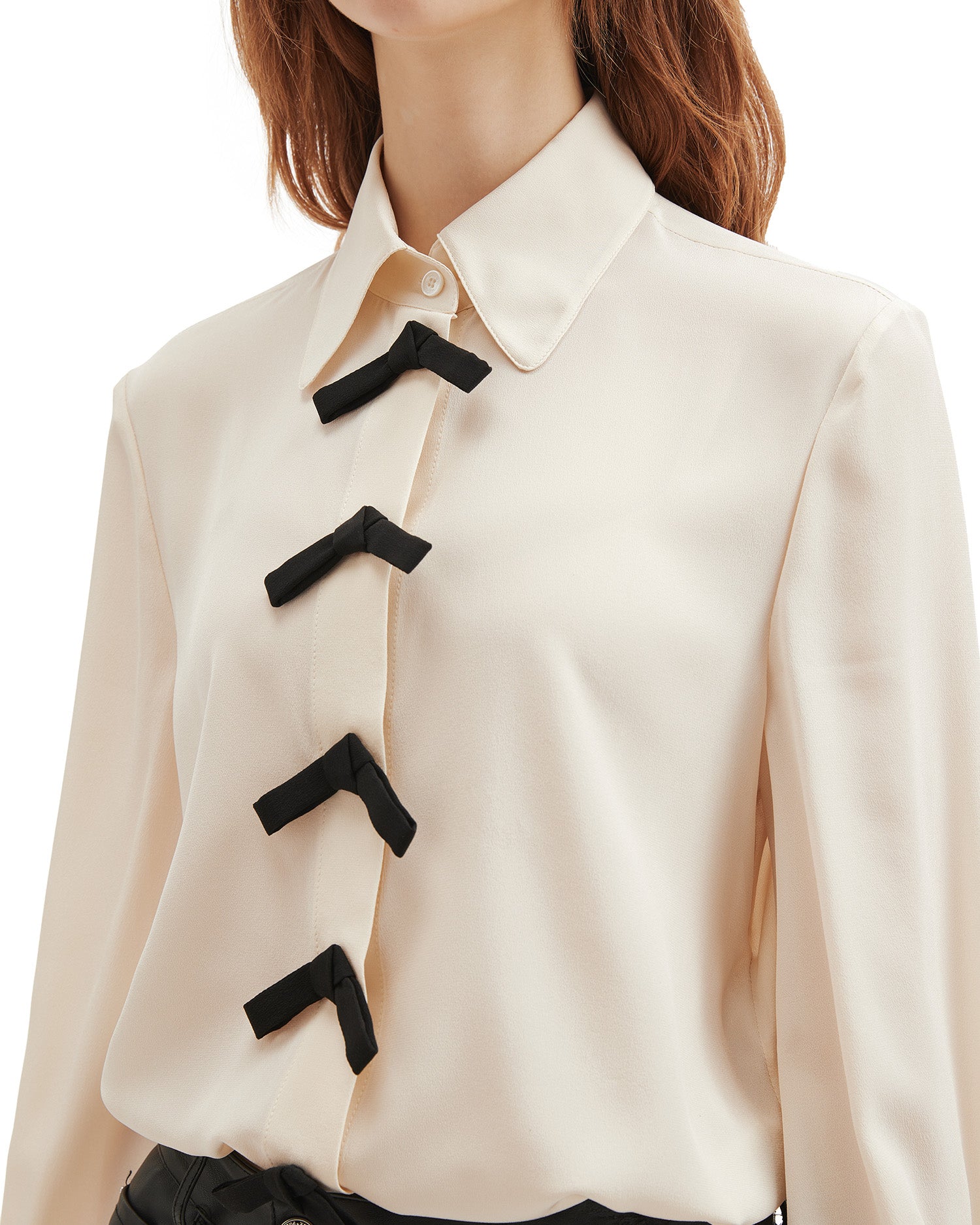 Bow accent shirt