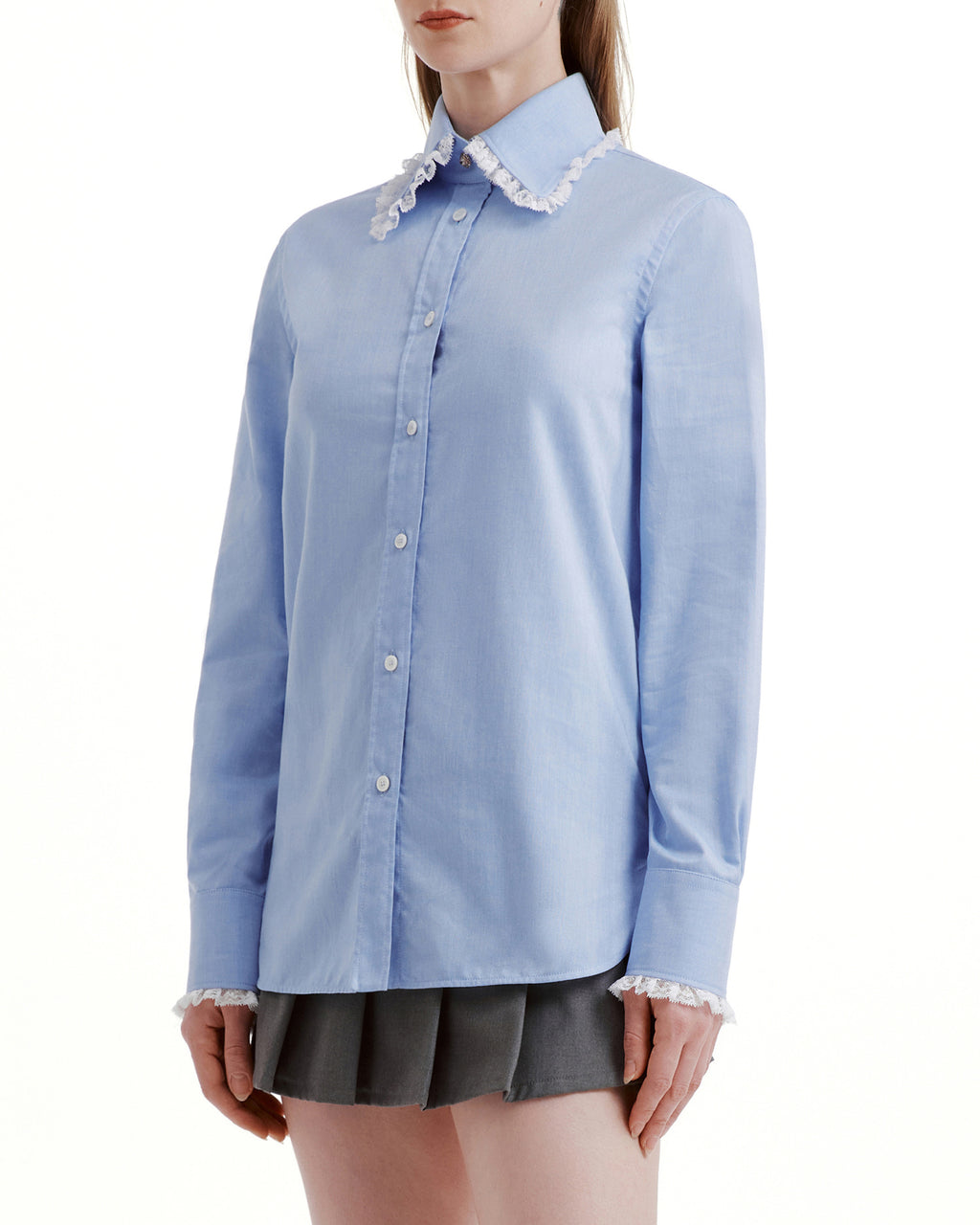 Lace collar shirt