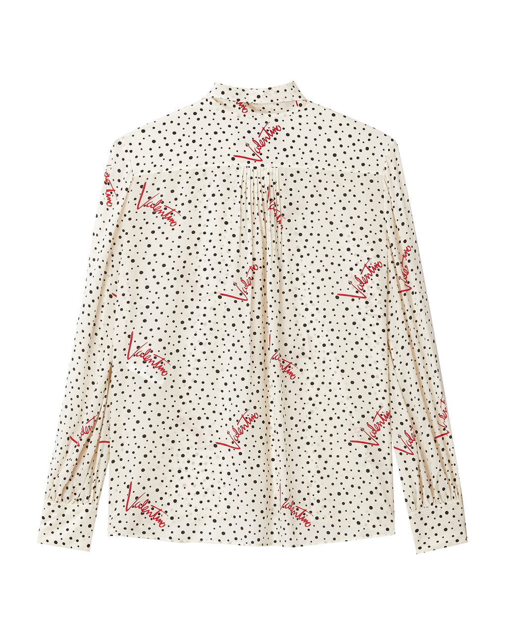 Polka-dot silk crepe de chine blouse