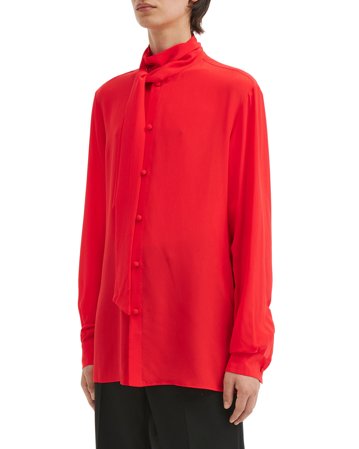 Scarf collar shirt