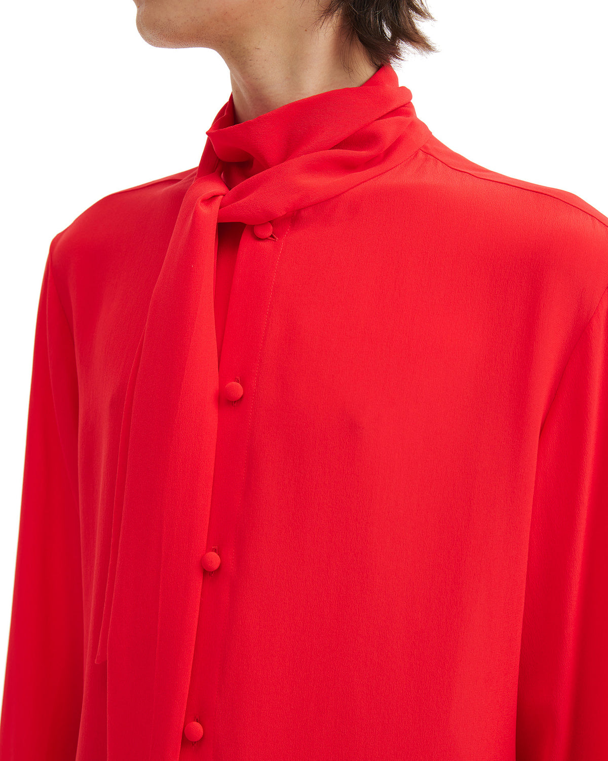 Scarf collar shirt