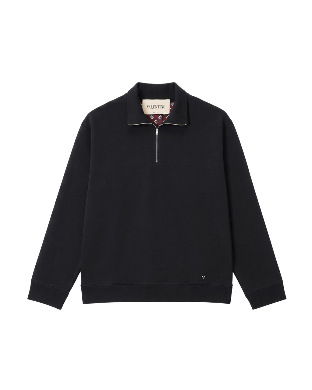 Half-zip collared sweatshirt