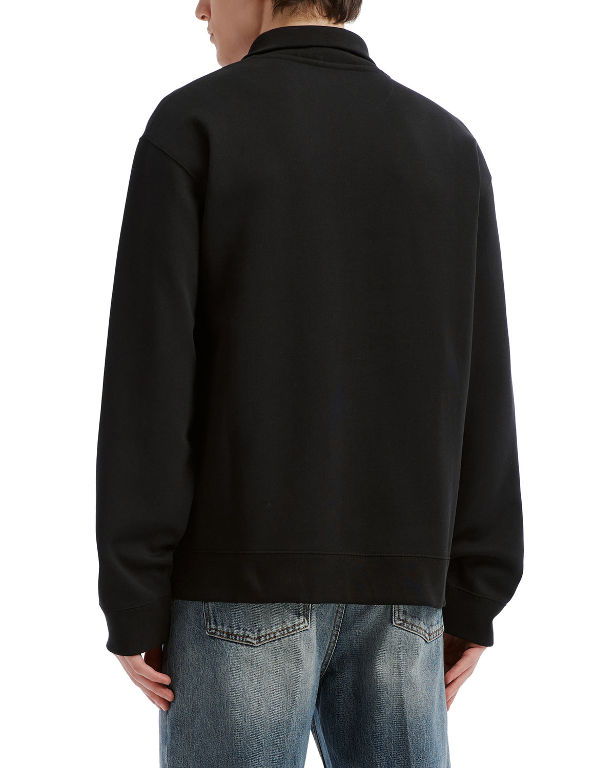 Half-zip collared sweatshirt