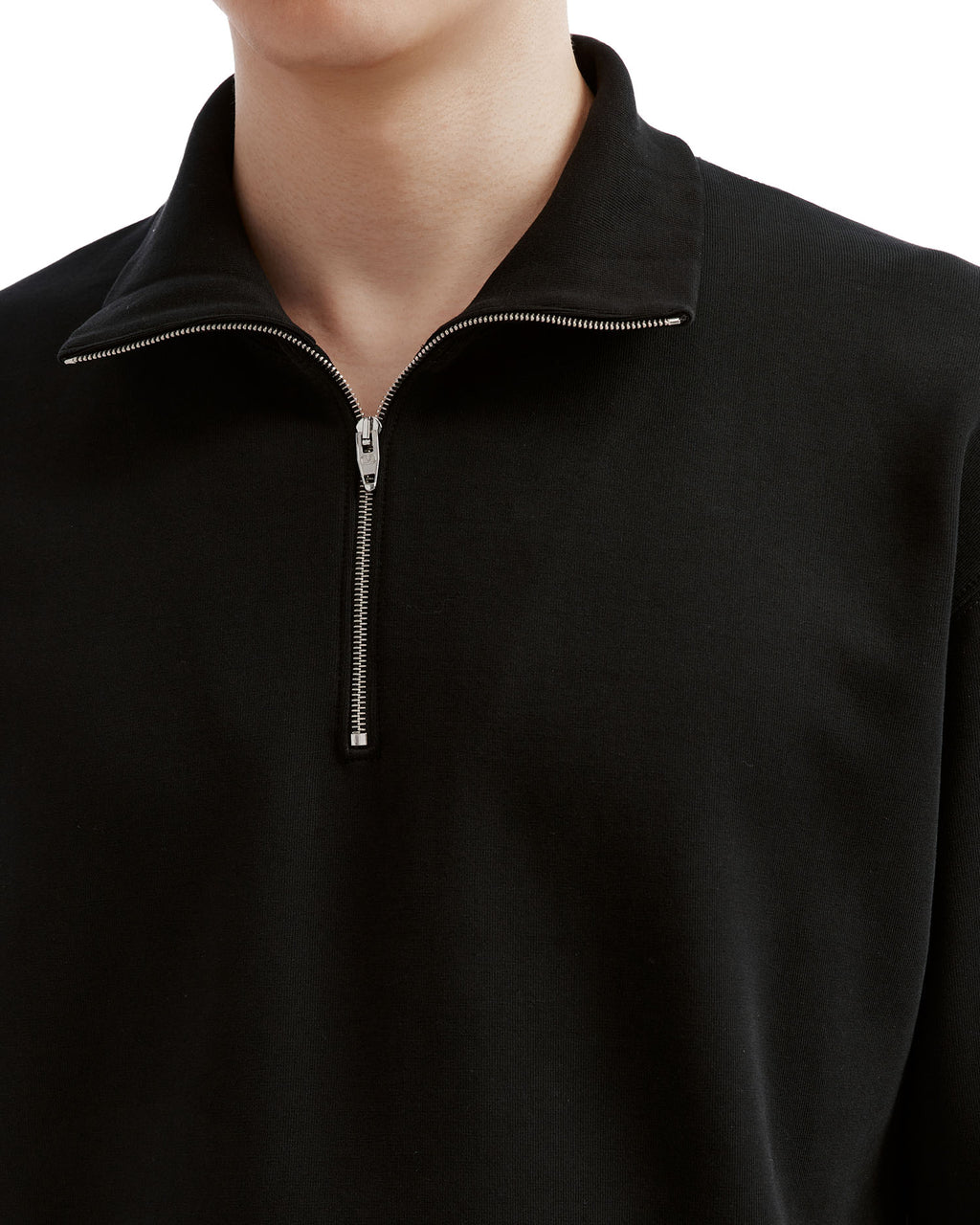 Half-zip collared sweatshirt