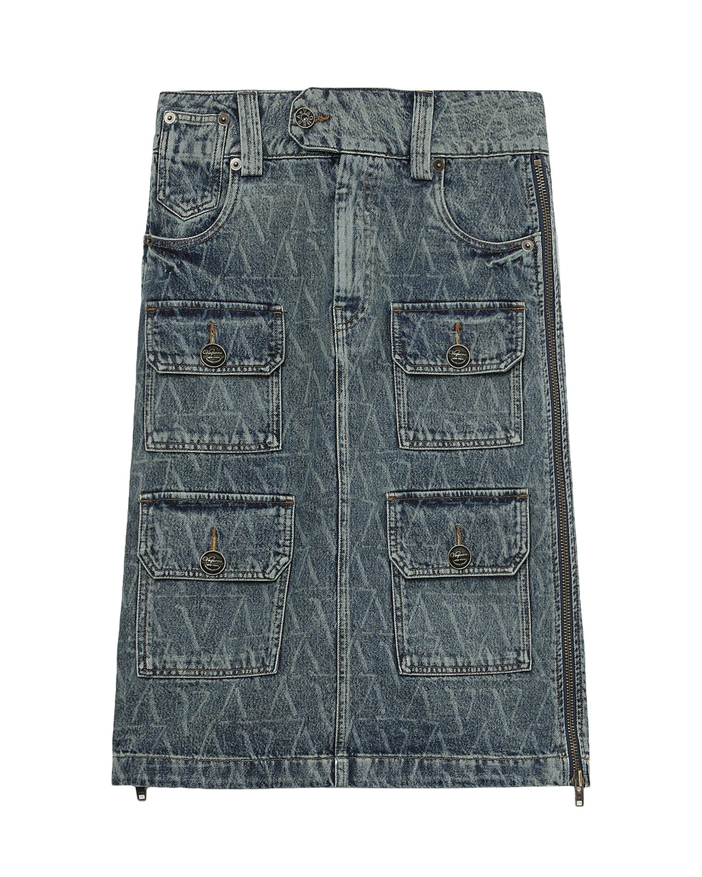 Denim cargo skirt