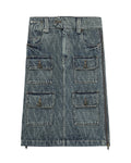 Denim cargo skirt