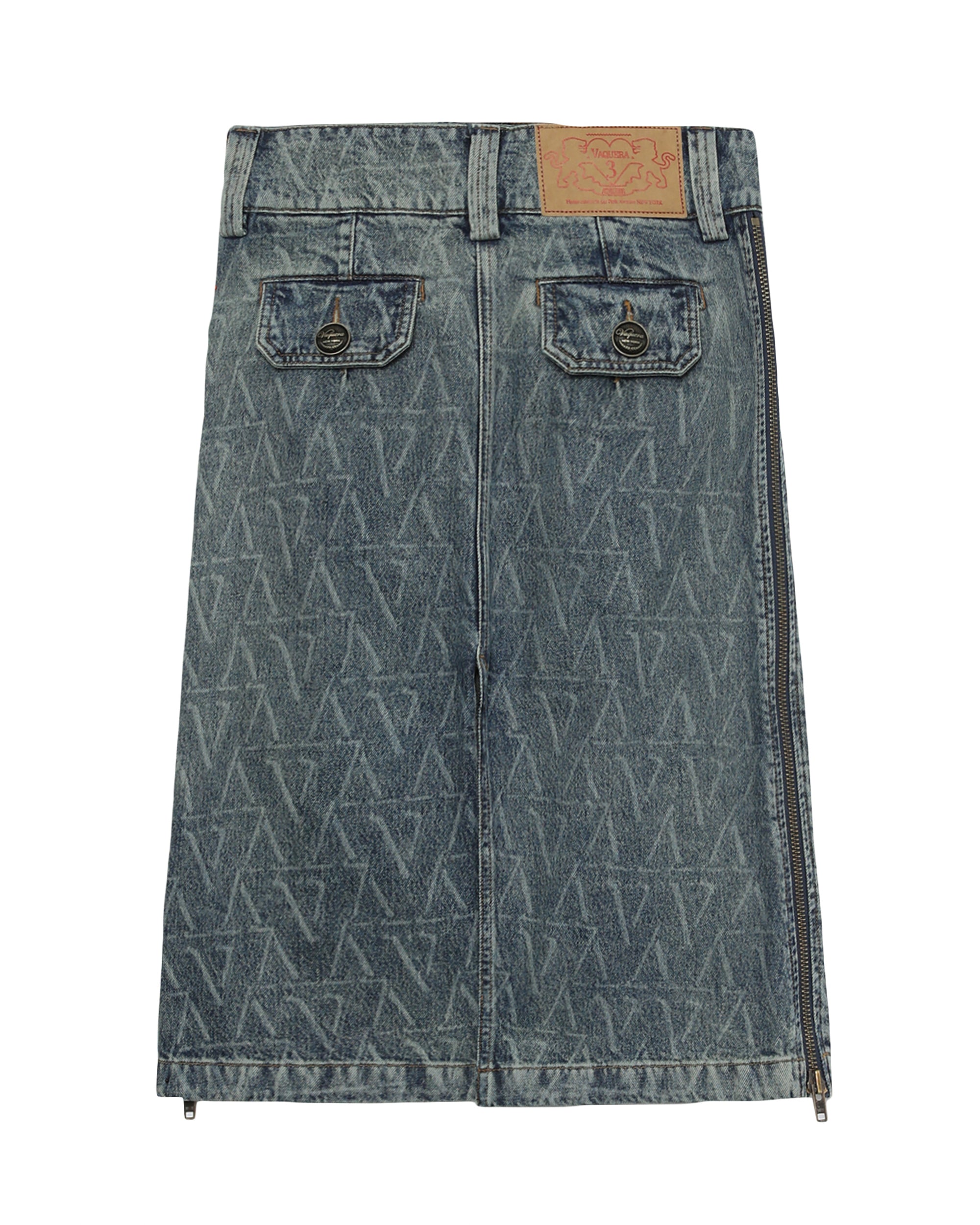Denim cargo skirt