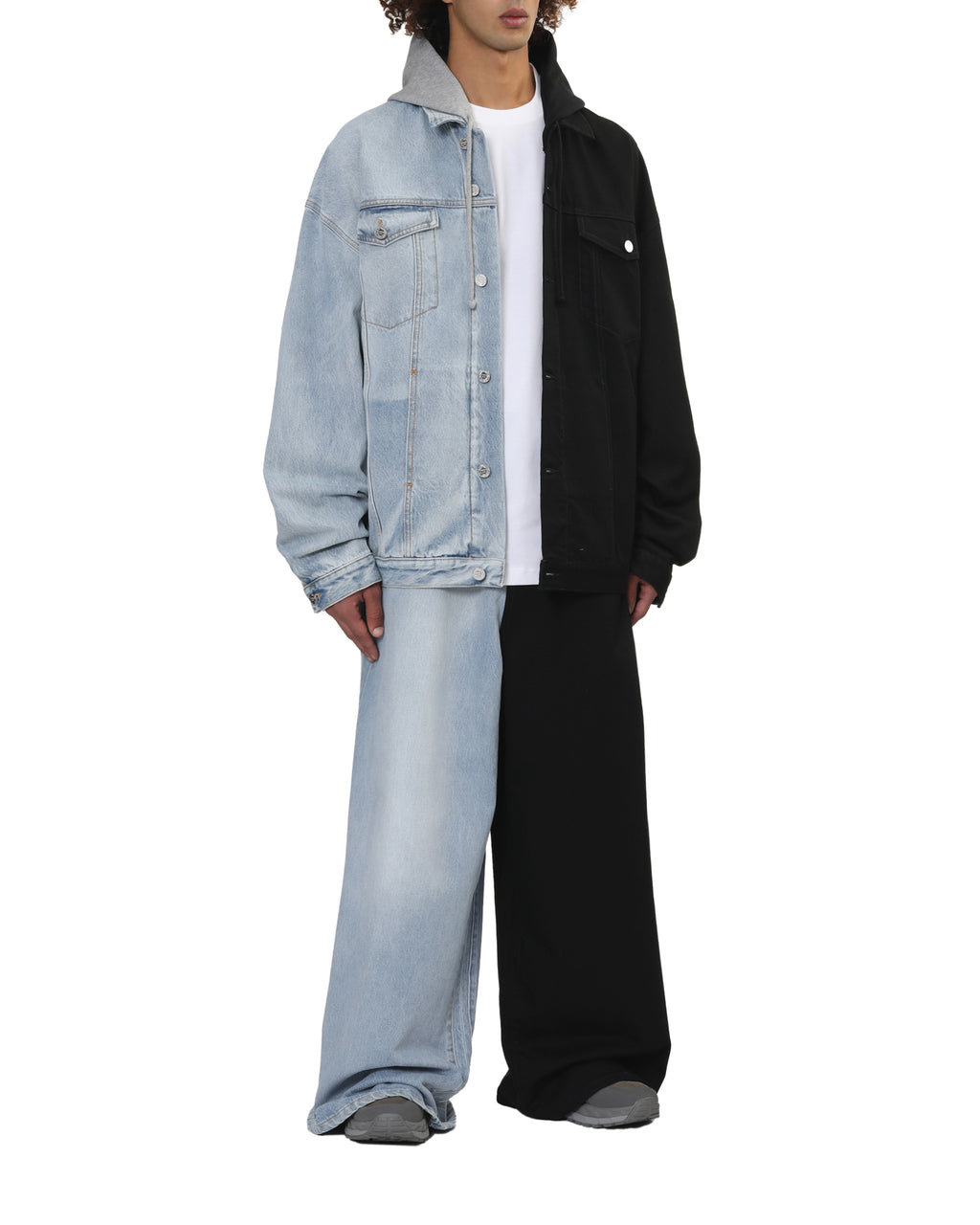 Split denim jeans