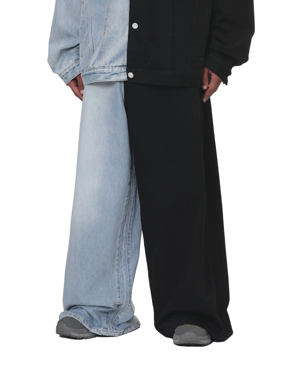 Split denim jeans