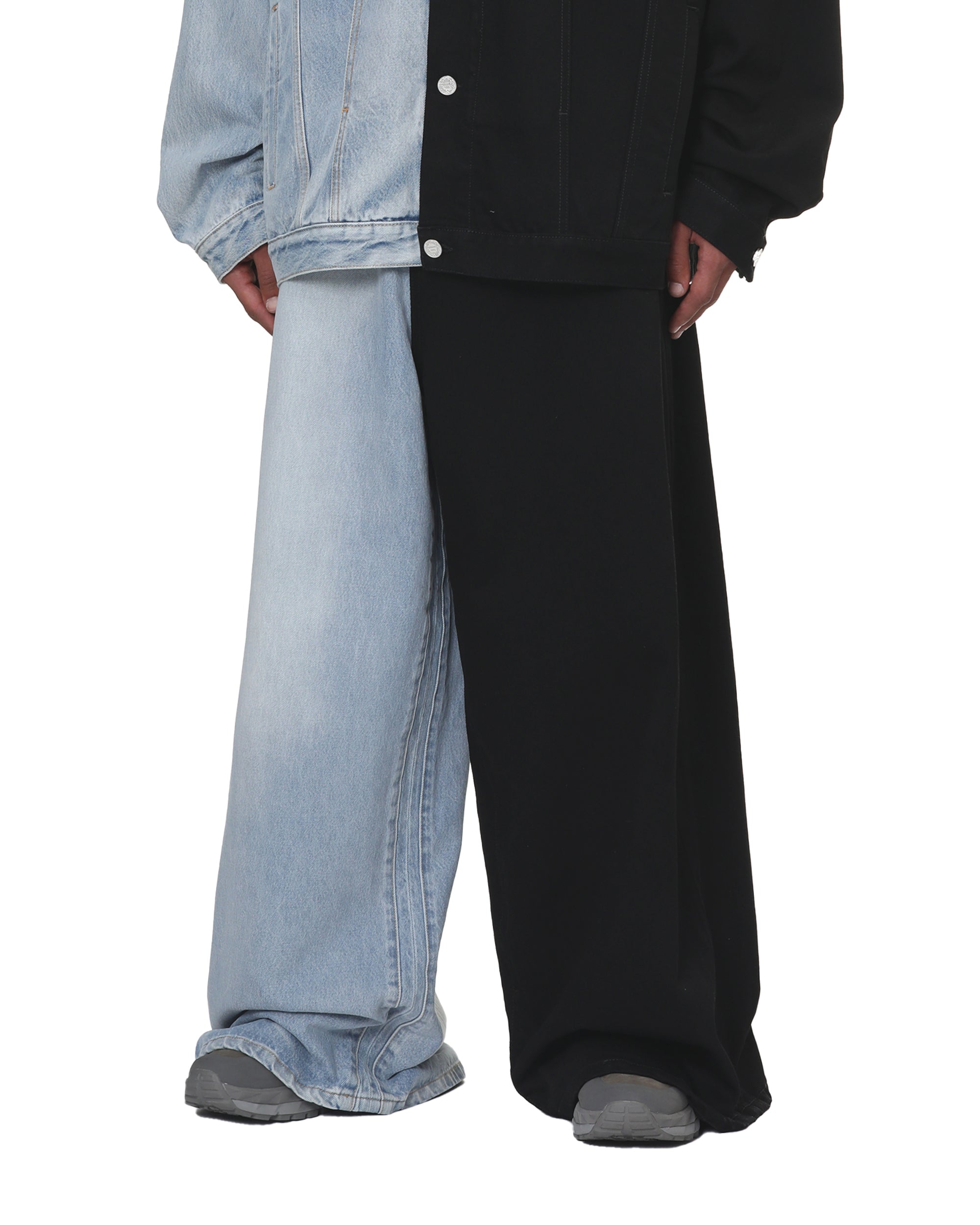 Split denim jeans