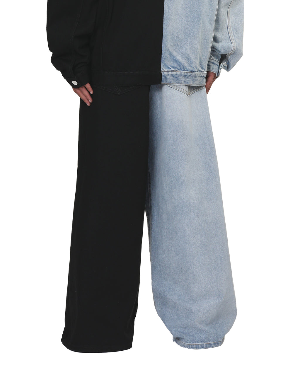 Split denim jeans
