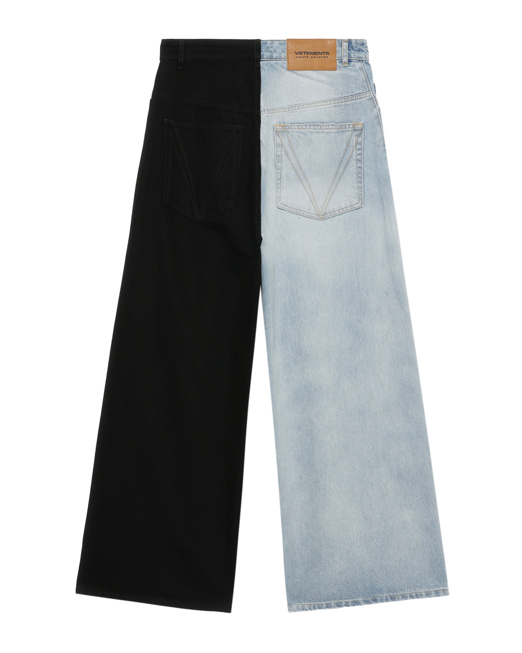 Split denim jeans