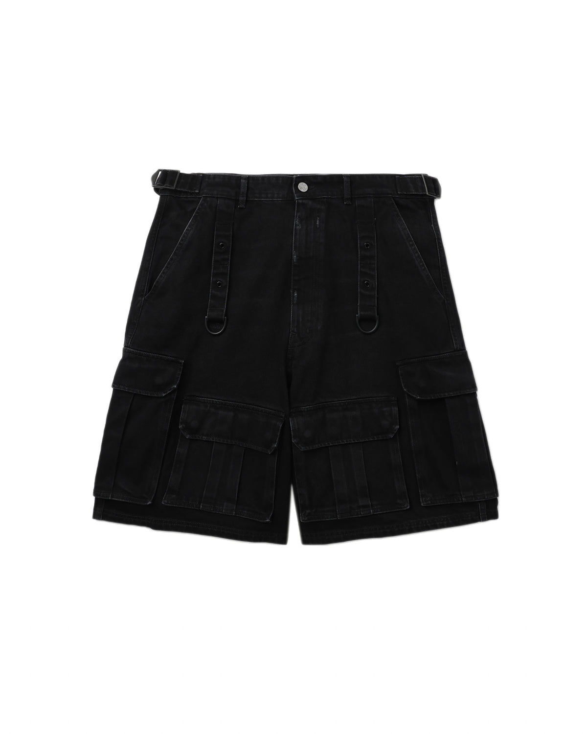 Multipocket cargo denim shorts