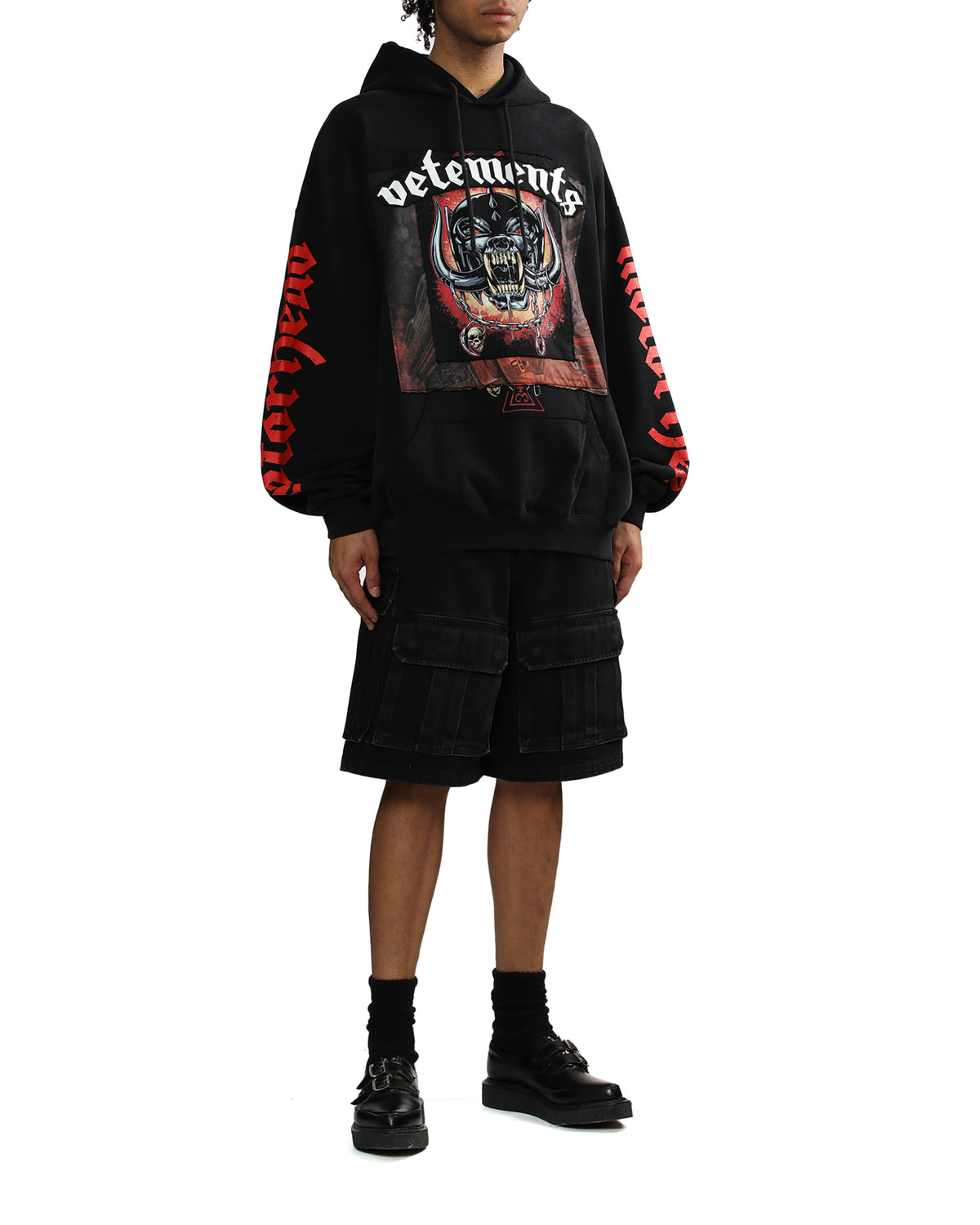 Multipocket cargo denim shorts