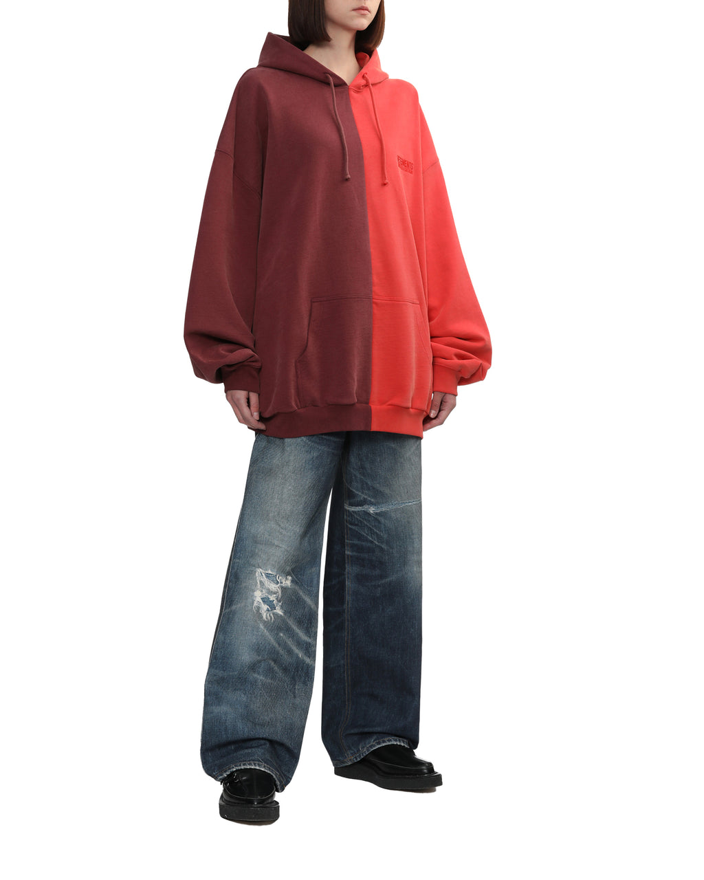 Two tone logo hoodie