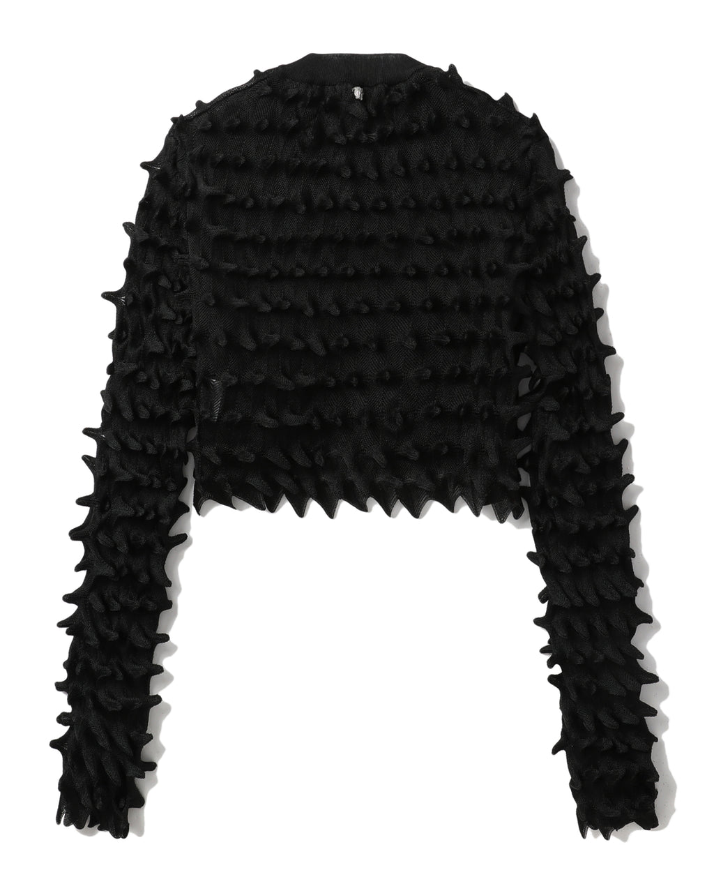 Spiked cropped textured cardigan