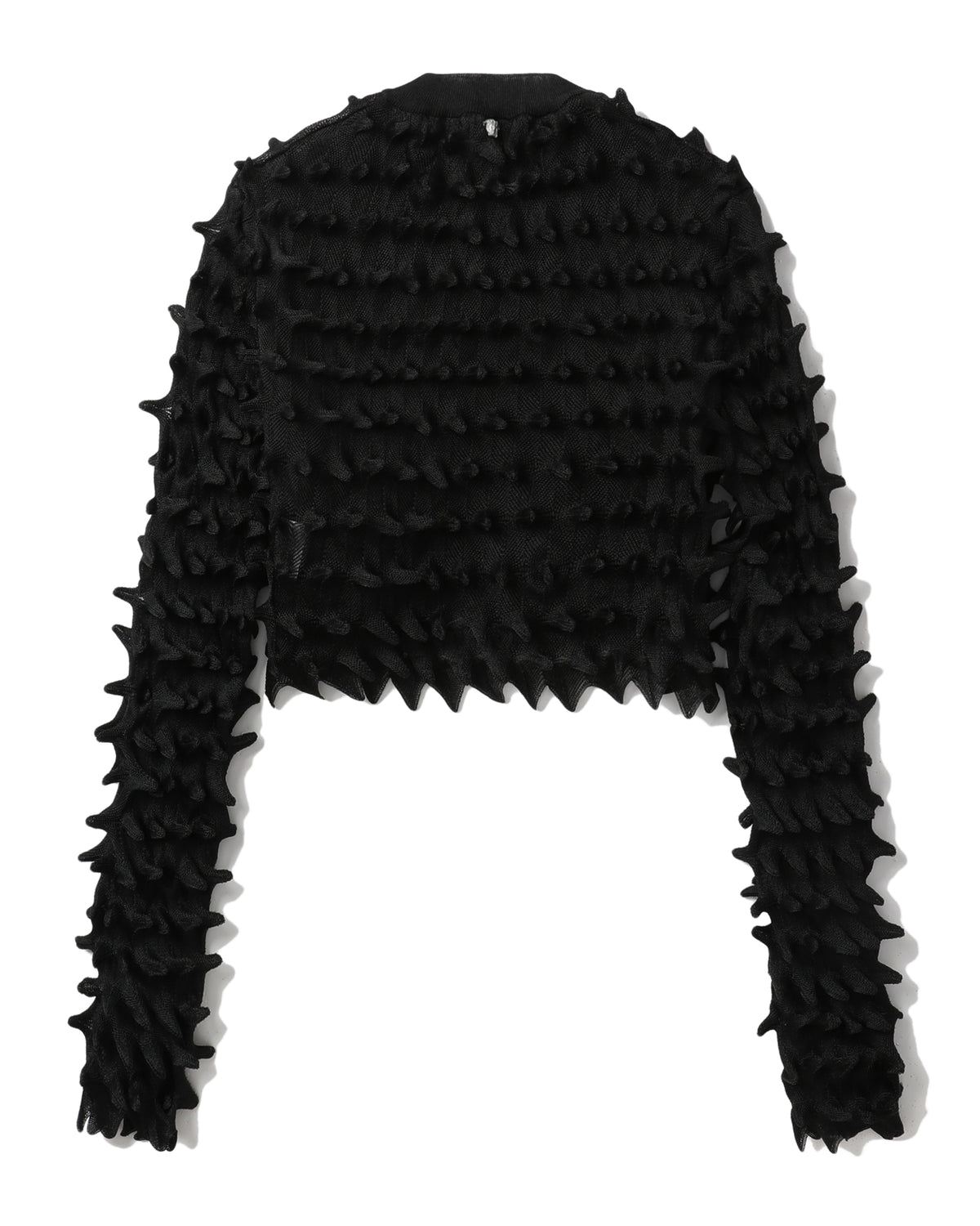 Spiked cropped textured cardigan