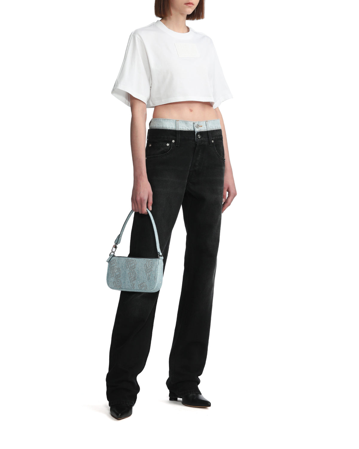 Double waist denim jeans