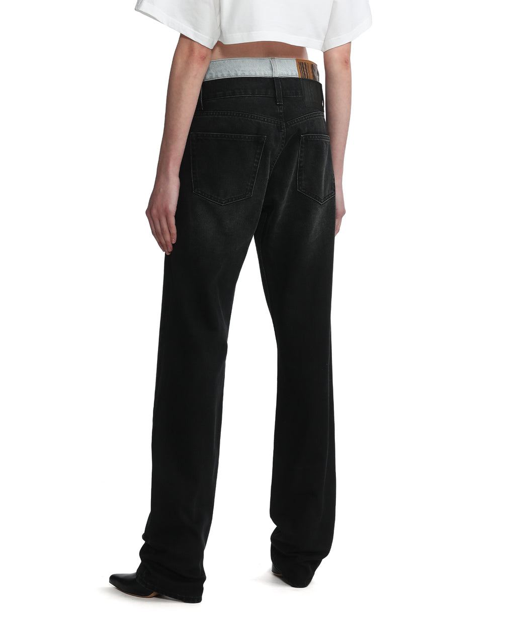 Double waist denim jeans