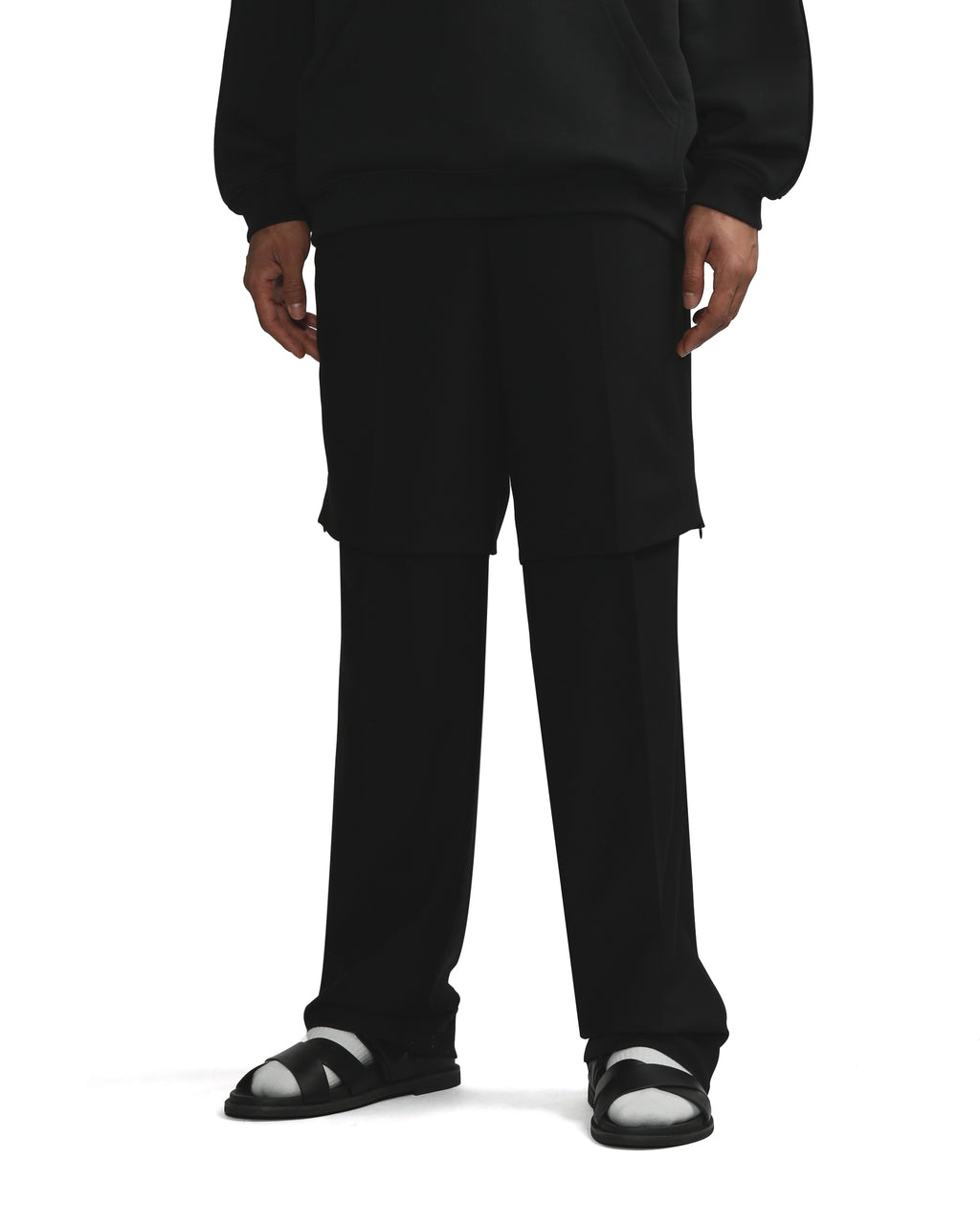 Layered tailored wool pants