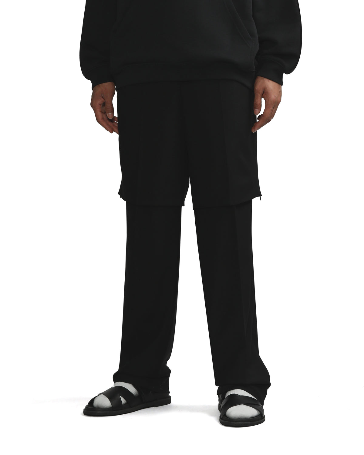 Layered tailored wool pants