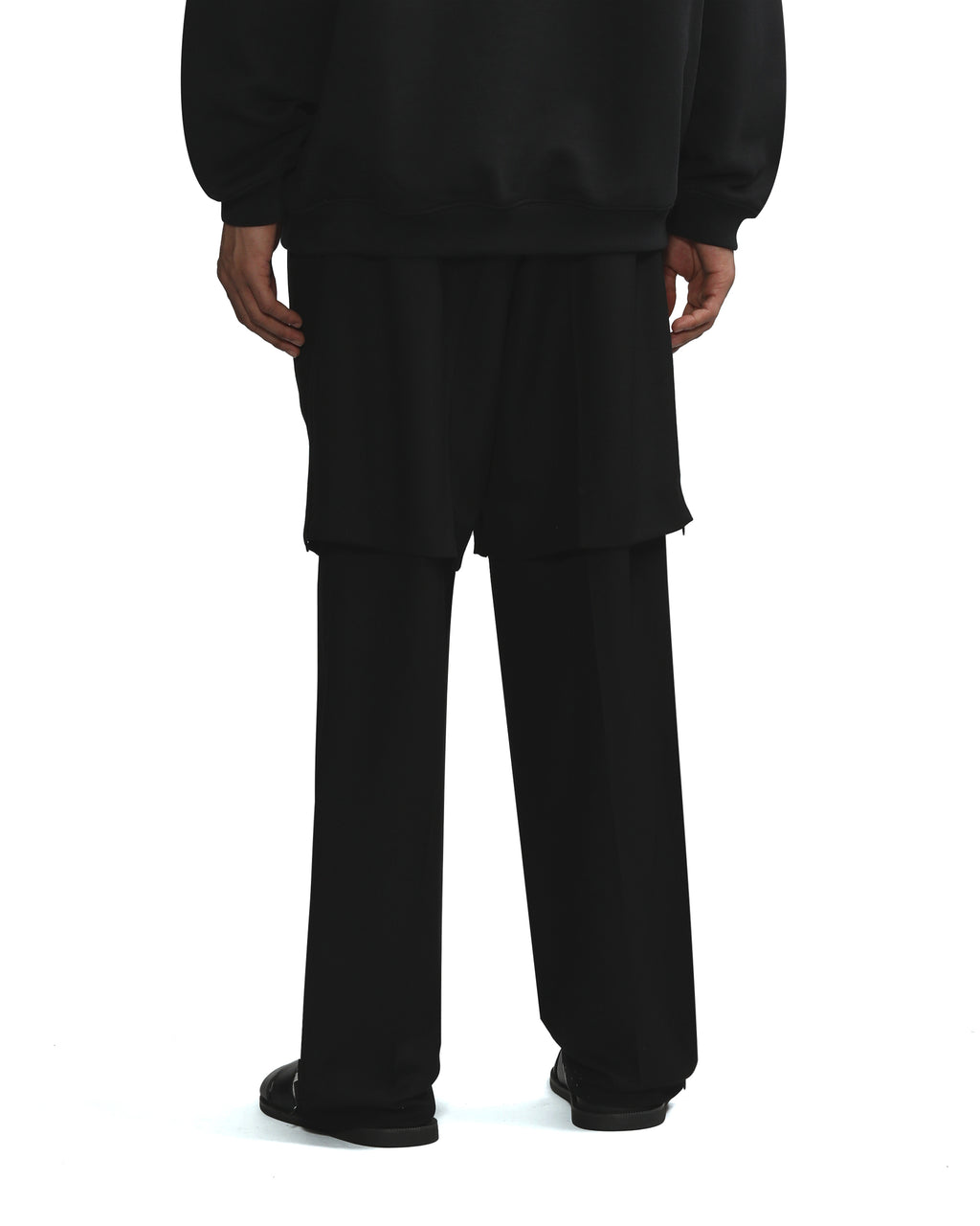 Layered tailored wool pants