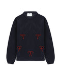 Embroidered crew neck sweater