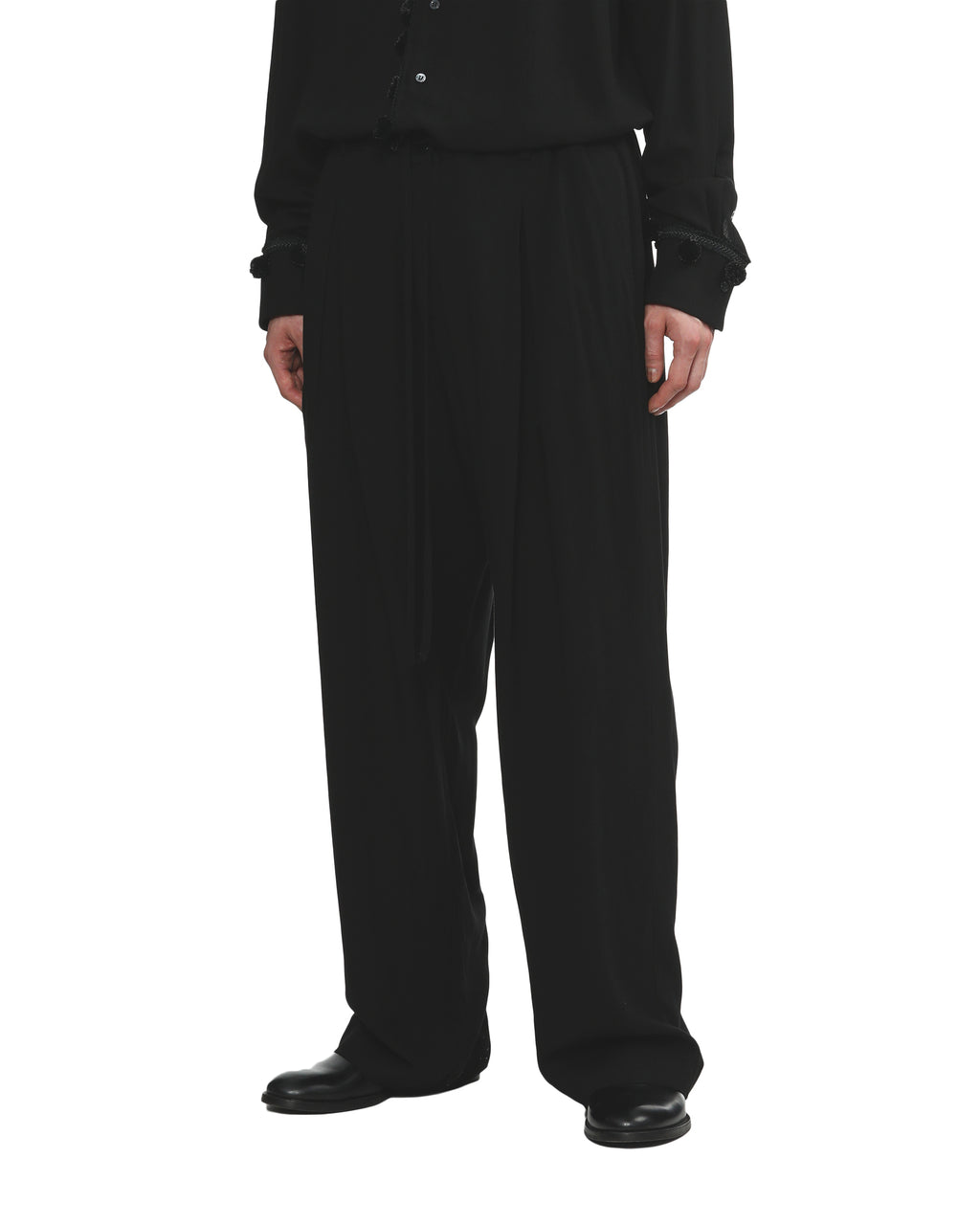 Side raffia detail trousers