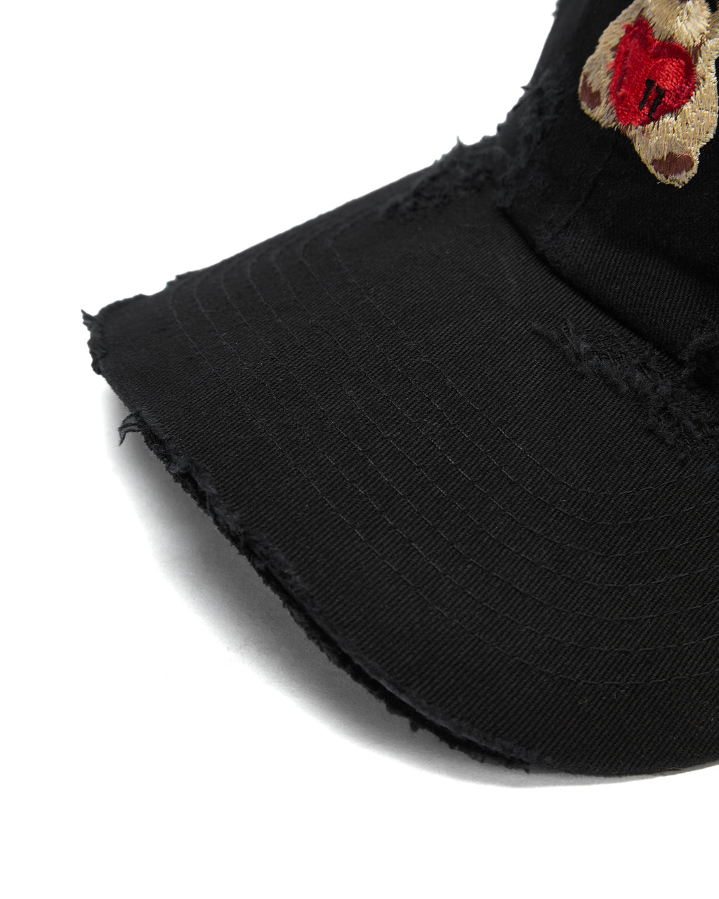 Embroidered distressed cap