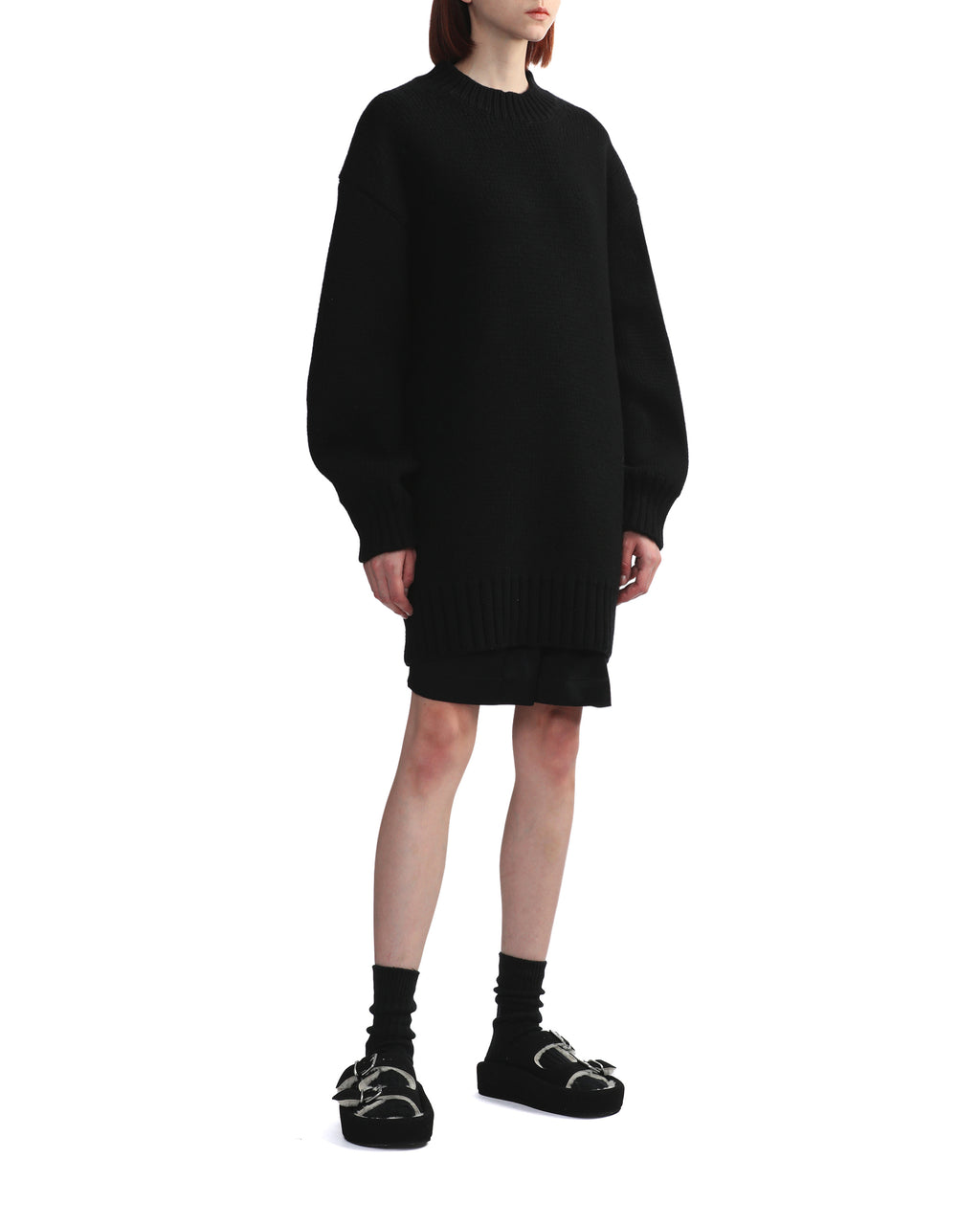 Inverted triangle cut-out knit dress