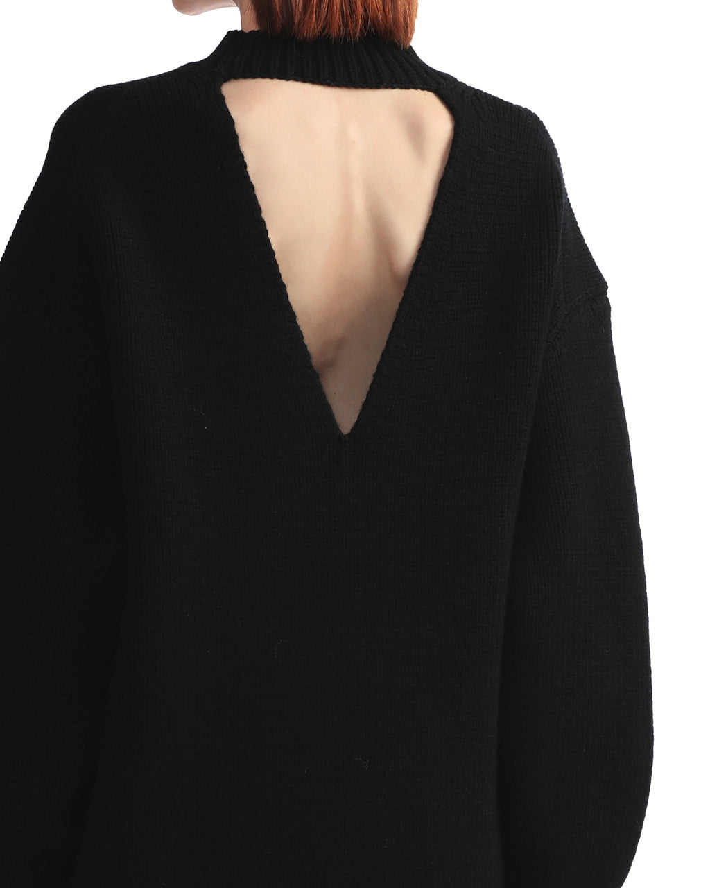 Inverted triangle cut-out knit dress