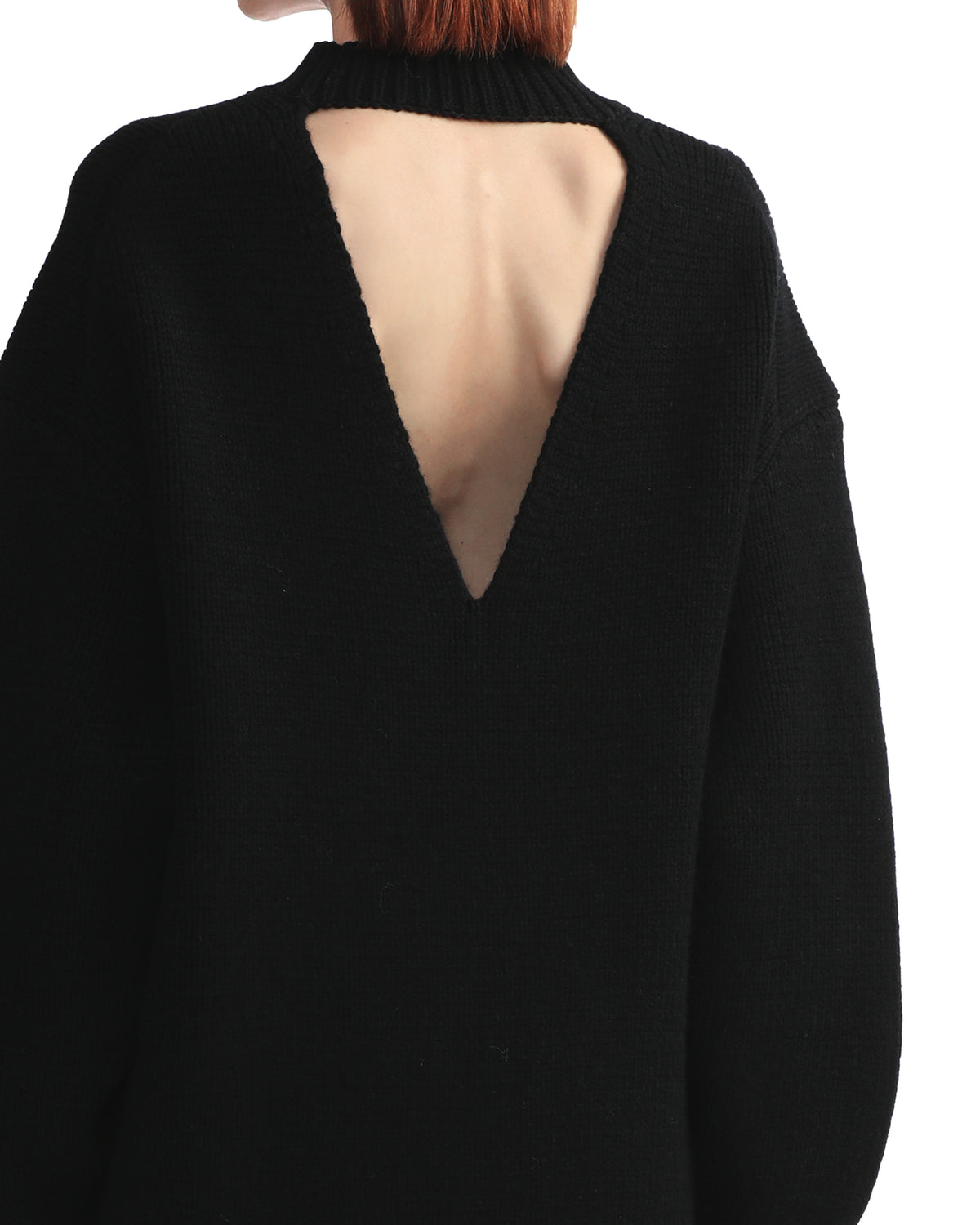 Inverted triangle cut-out knit dress