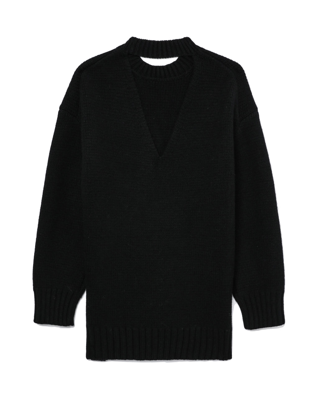 Inverted triangle cut-out knit dress