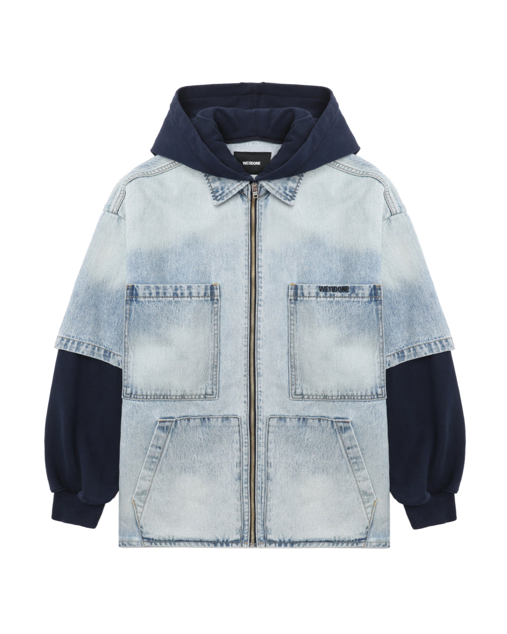 Denim hooded jacket
