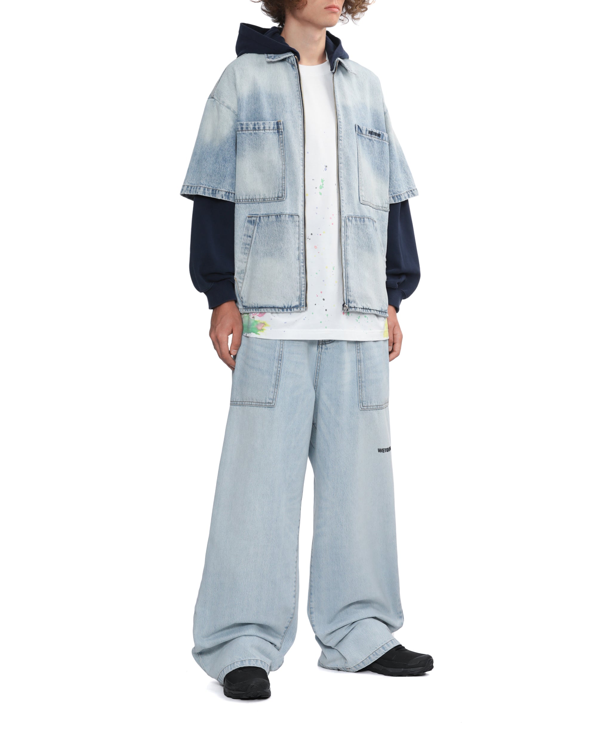 Denim hooded jacket
