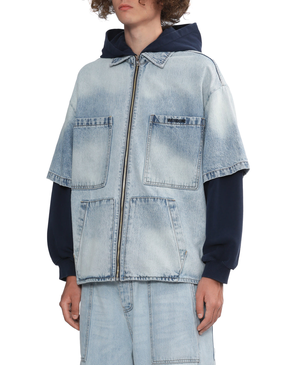 Denim hooded jacket